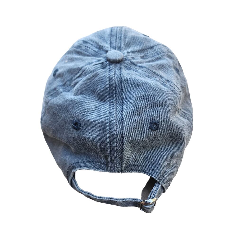 Vintage 90s New York Distressed Dad Hat | Charcoal Gray Embroidered Cap - Picture 5 of 7